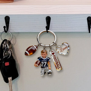 Kids Sports - Personalized Kid Premium Keychain With Charms