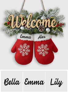 Welcome To Our Home - Personalized Couple Custom Shaped Wood Sign