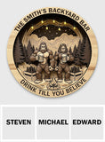 Drink Till You Believe - Personalized Camping Round Wood Sign