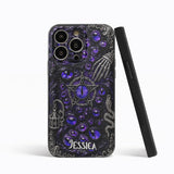 Gothic Pentacle Witchy Vibe - Personalized Witch Leather Phone Case