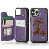 Just a Girl Who Loves Fall - Personalized Cat Wallet Phone Case