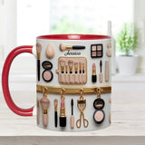 Makeup Artist - Personalized Makeup Set Accent Mug with Acrylic Stirrers