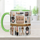 Makeup Artist - Personalized Makeup Set Accent Mug with Acrylic Stirrers