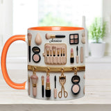 Makeup Artist - Personalized Makeup Set Accent Mug with Acrylic Stirrers
