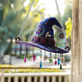 Magical Hat - Personalized Witch Window Hanging Suncatcher Ornament