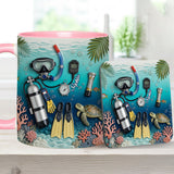 Suba Diving Lovers - Personalized Scuba Diving Accent Mug & Coaster