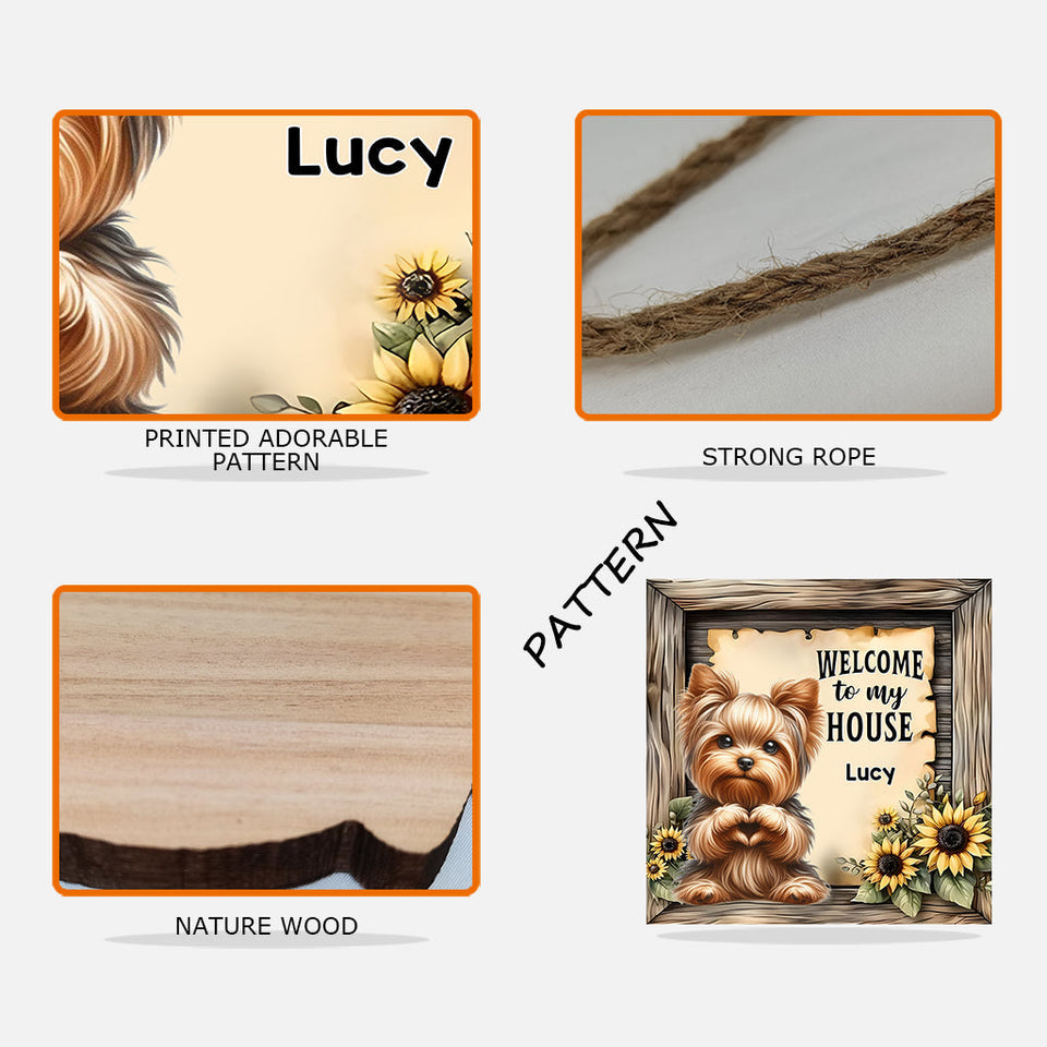 Welcome To My House - Personalized Dog Custom Shaped Wood Sign