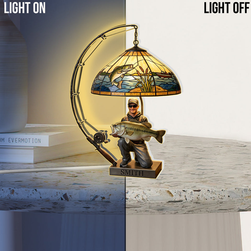 Custom Any Photo Fishing Lovers - Personalized Fishing Acrylic LED Night Light