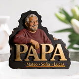 Papa Dad Gift Custom From Photo - Personalized Grandpa Custom Shaped Acrylic Plaque