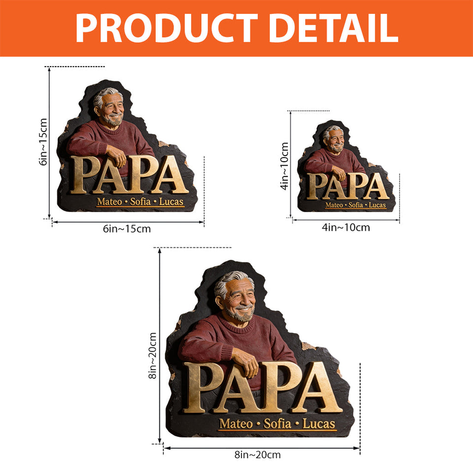 Papa Dad Gift Custom From Photo - Personalized Grandpa Custom Shaped Acrylic Plaque