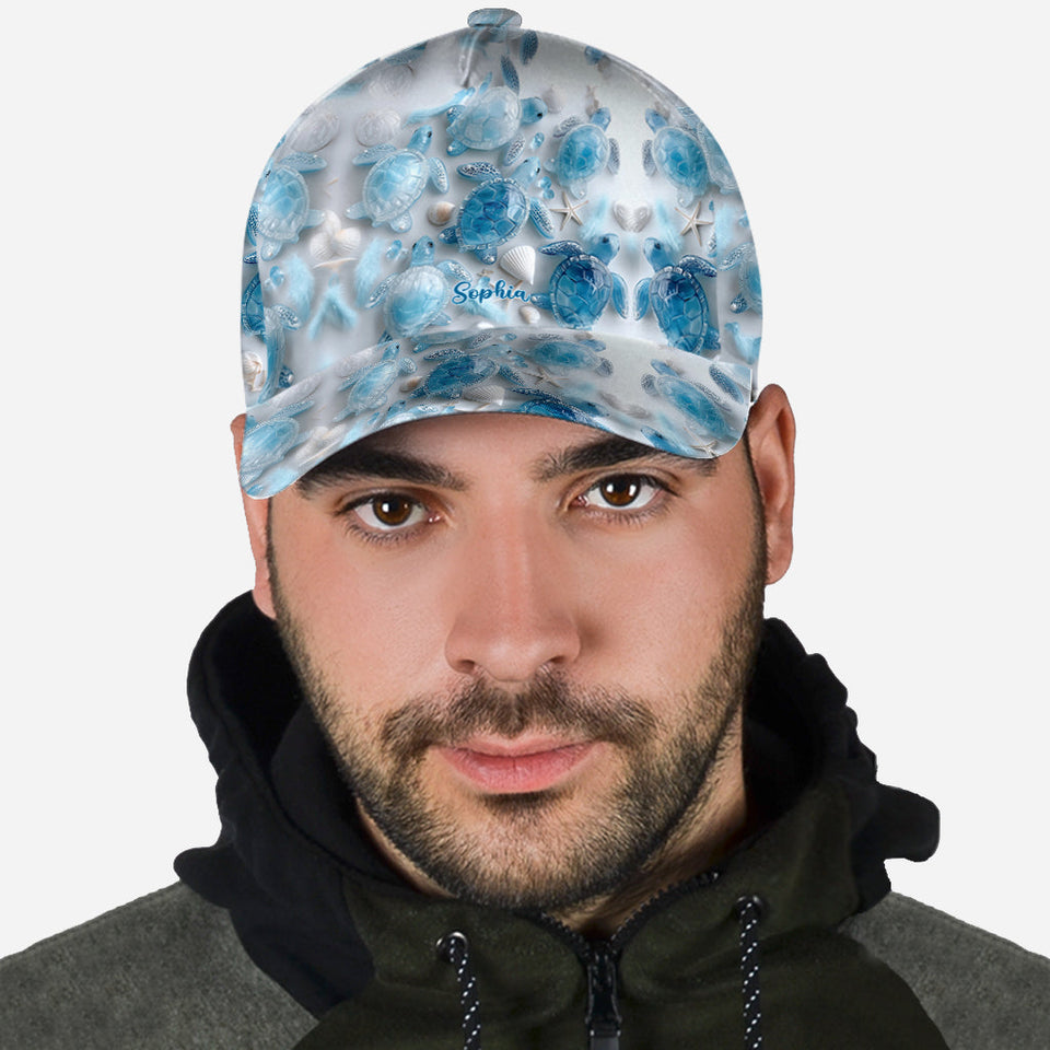 Sea Turtles The Ocean Is Calling - Personalized Turtle Classic Cap