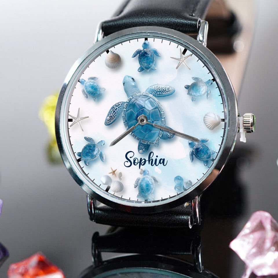 Just A Girl Who Loves Turtles - Personalized Turtle Hand Watch