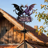 You & Me We Love You - Personalized Dragon Weather Vane
