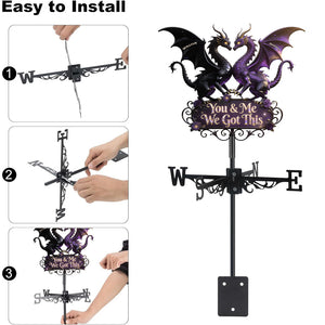 You & Me We Love You - Personalized Dragon Weather Vane