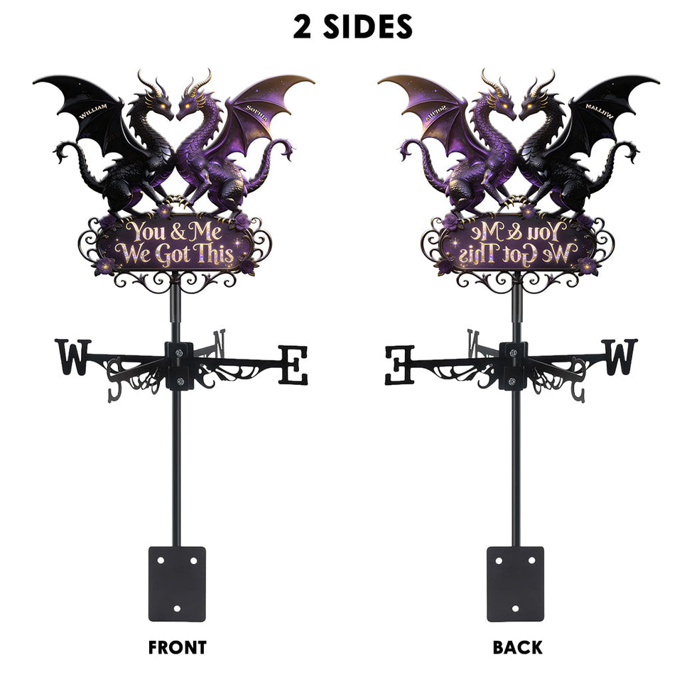 You & Me We Love You - Personalized Dragon Weather Vane