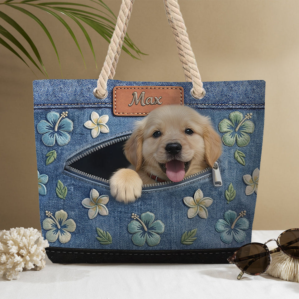 Salty Lil' Beach - Personalized Dog Beach Bag