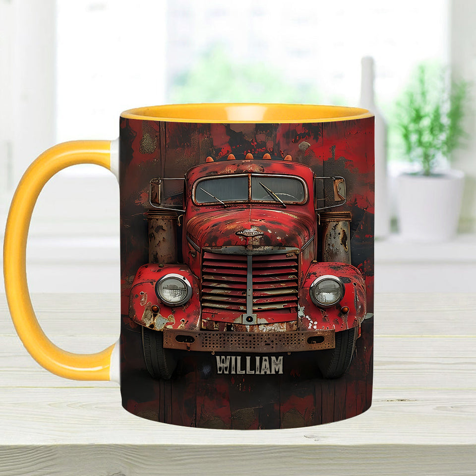 Red Truck - Personalized Trucker Accent Mug
