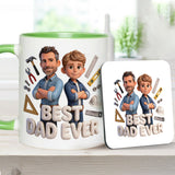 Custom Any Photo - Personalized Father Accent Mug & Coaster