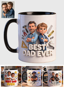 Custom Any Photo - Personalized Father Accent Mug & Coaster