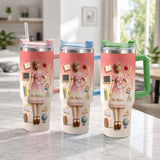 Best Teacher Ever - Personalized Teacher Tumbler With Plush Charm