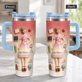Best Teacher Ever - Personalized Teacher Tumbler With Plush Charm