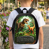 Dinosaur Back To School Gift for Kids - Personalized Kid Changeable Leather Patch Backpack