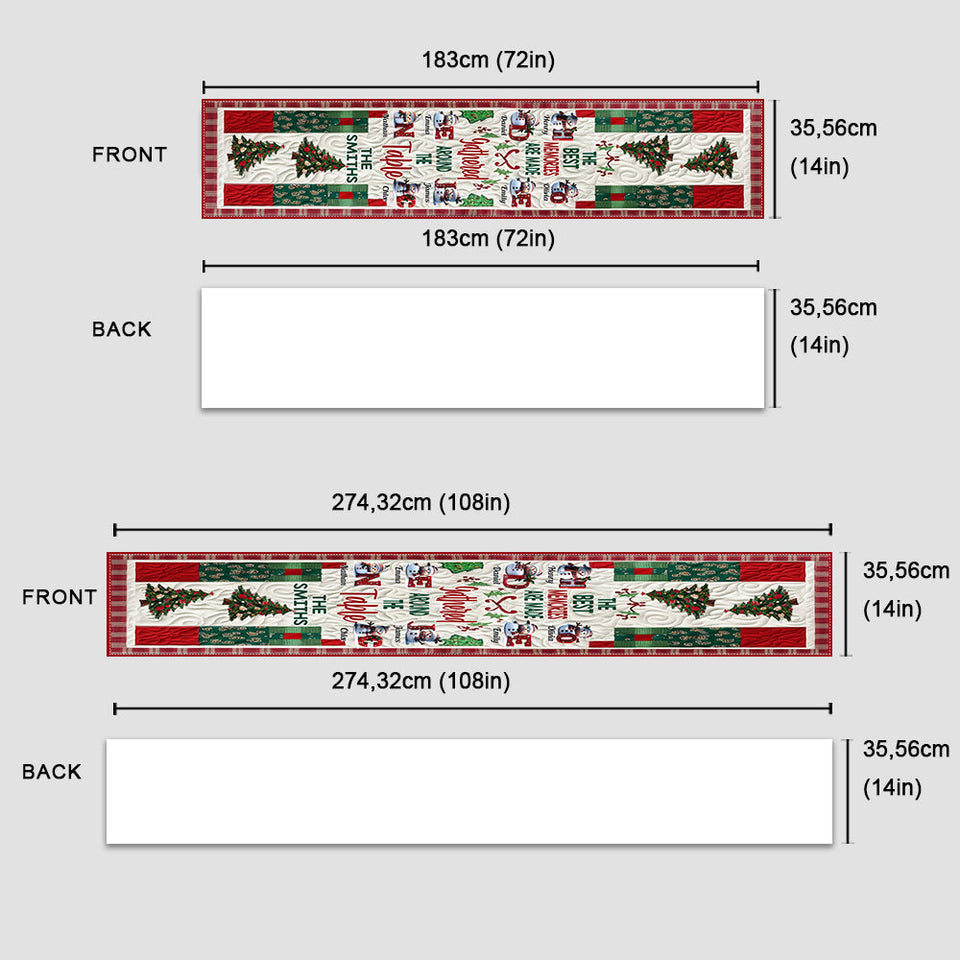 Merry Christmas - Personalized Family Table Runner