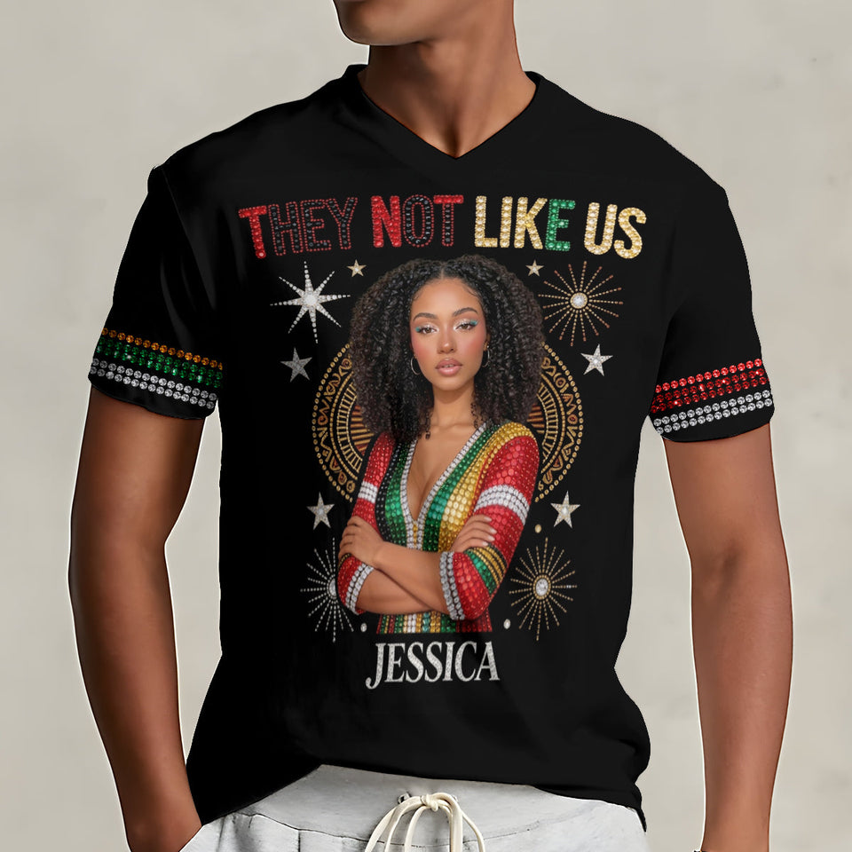 They Not Like Us - Personalized African American Fully Printed V-Neck T-Shirt