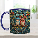 Owl Couple - Personalized Couple Accent Mug