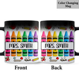Pencil Crayon Teacher Mug - Personalized Teacher Mug