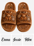 Adorable Highland Cow - Personalized Highland Cow Open-Toe Slippers