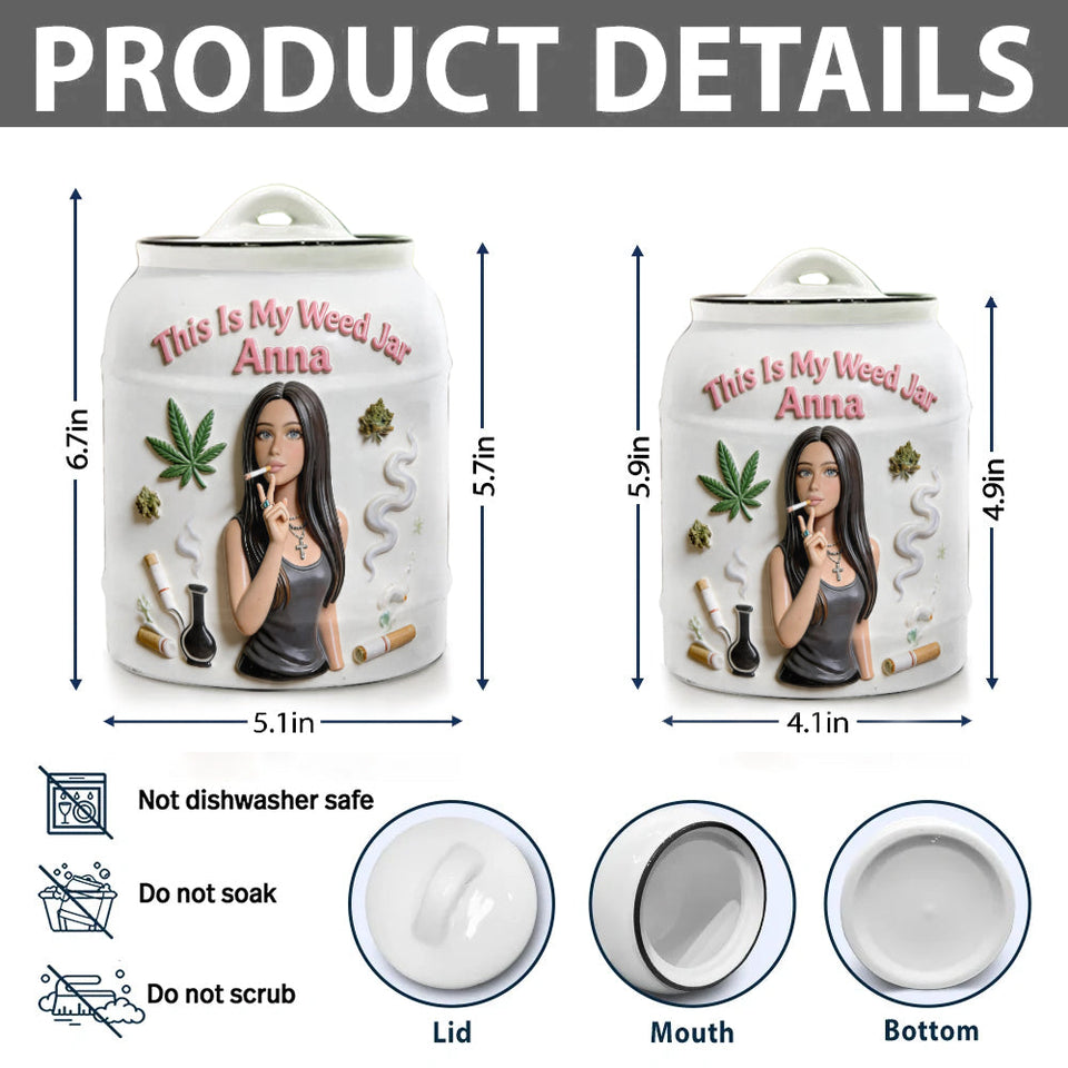 Cannabis Stash Jar - Personalized Weed Container Jar