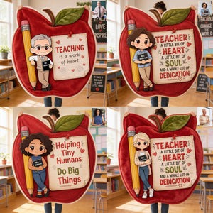 Teacher Gift Idea - Personalized Teacher Shaped Fleece Blanket