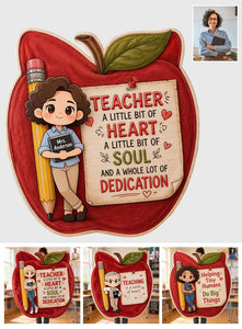 Teacher Gift Idea - Personalized Teacher Shaped Fleece Blanket