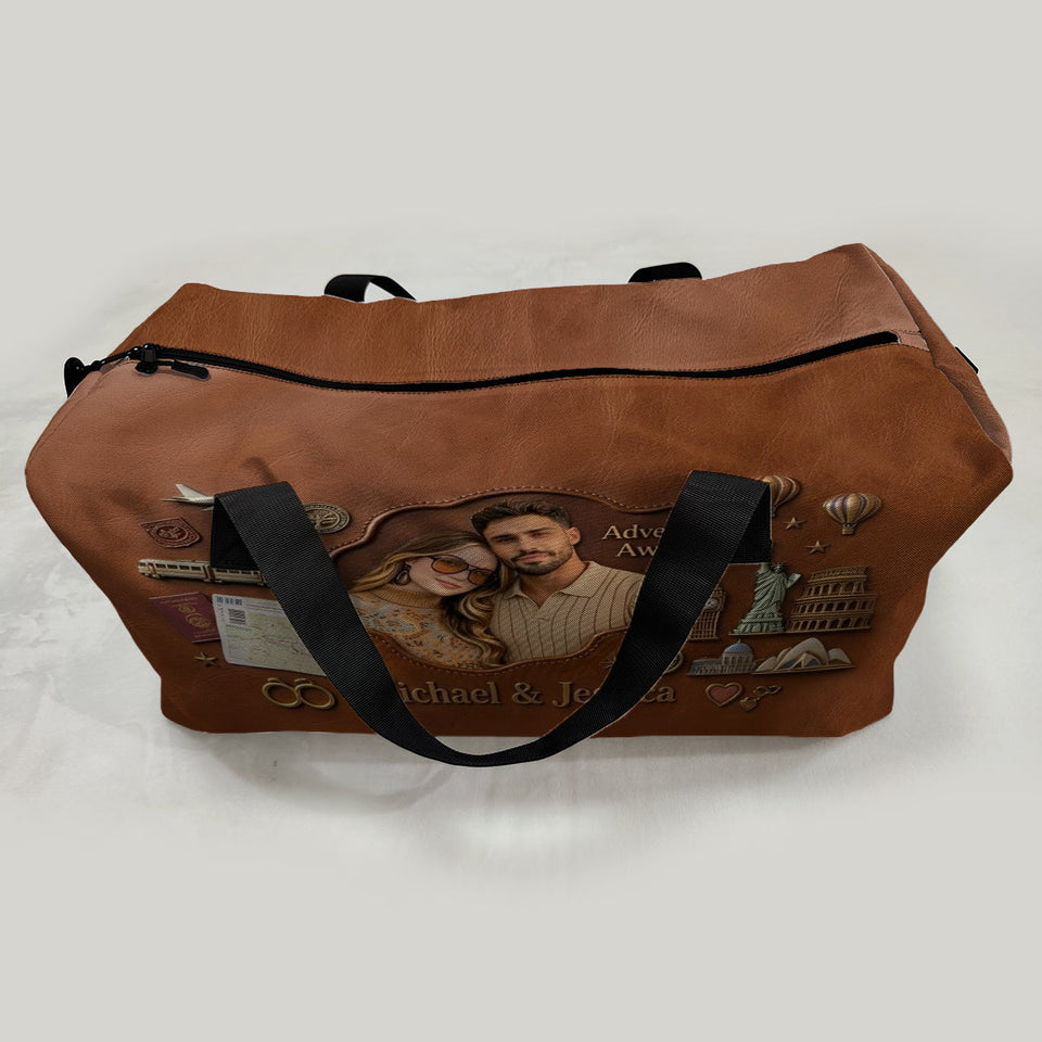 Adventure Awaits - Personalized Couple Duffle Bag