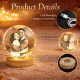 Memorial Gift, Forever In My Heart - Personalized Memorial Crystal Ball Night Light