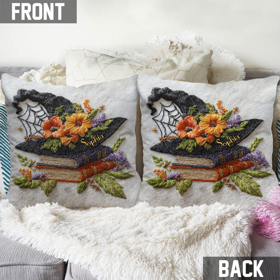 Beautiful Witch Hat - Personalized Witch Throw Pillow