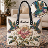 Love Hummingbird - Personalized Hummingbird Leather Bag