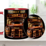 Whiskey Bar - Personalized Whisky Accent Mug & Coaster