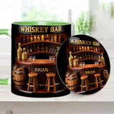 Whiskey Bar - Personalized Whisky Accent Mug & Coaster