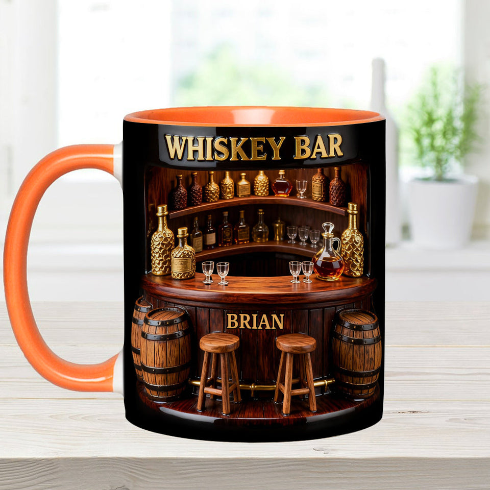 Whiskey Bar - Personalized Whisky Accent Mug & Coaster