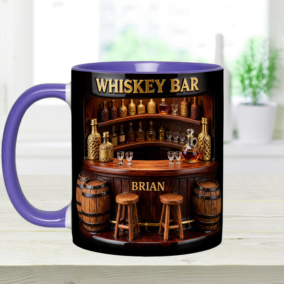 Whiskey Bar - Personalized Whisky Accent Mug & Coaster