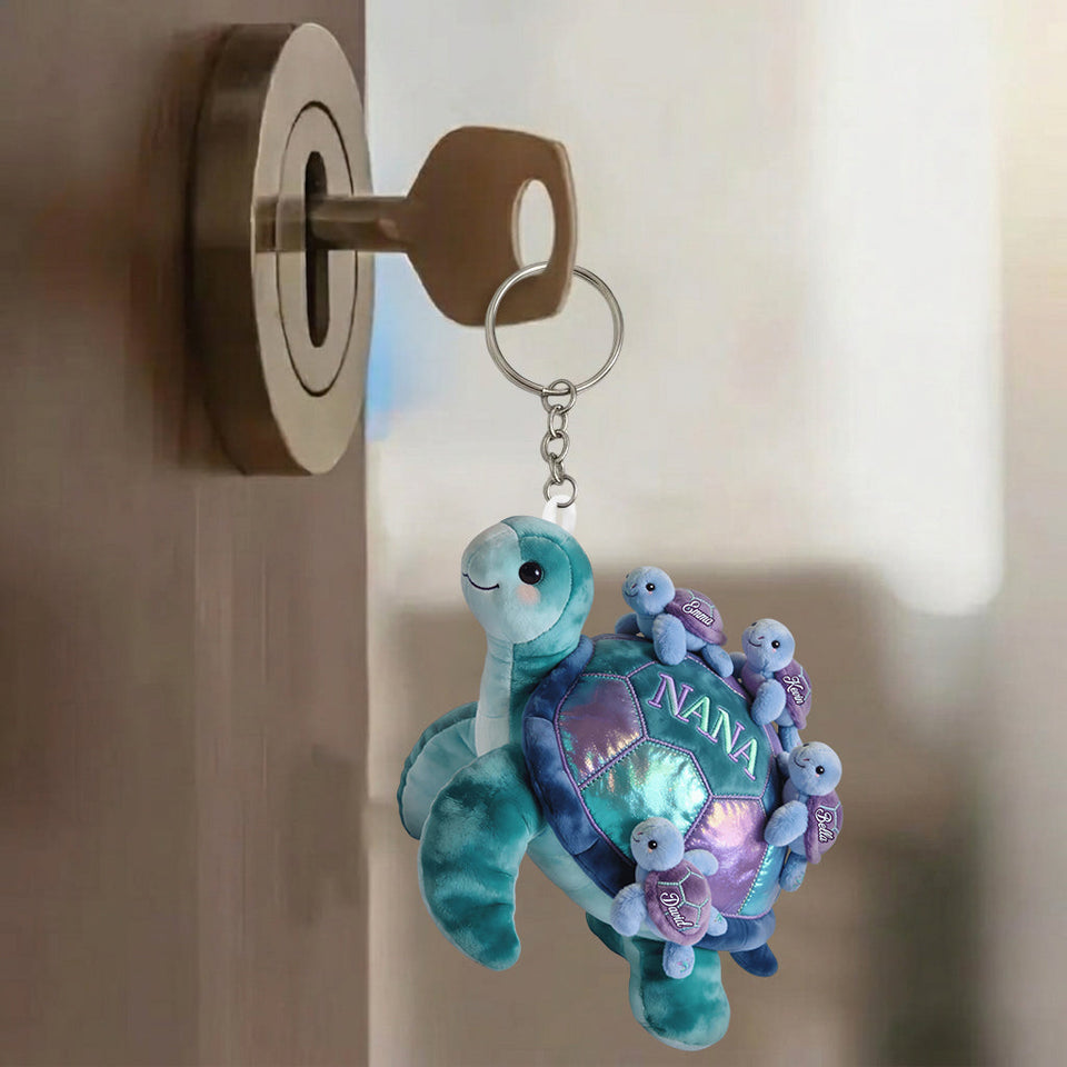 Nana Turtle - Personalized Grandma Plush Keychain