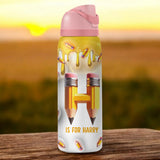 Pencil Alphabet Custom Name - Personalized Kid 2-In-1 Spout Water Bottle