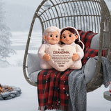 To My Grandma - Personalized Grandma Faux Fur Shaped Pillow