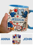 Nurses Are The Heart Of Healthcare - Personalized Nurse Accent Mug