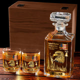 250th Anniversary - Personalized Bald Eagle Whiskey Glass