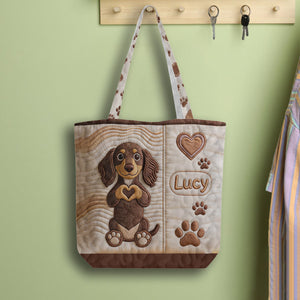Love Dogs - Personalized Dog Quilted Tote Bag