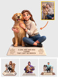A Girl/Man And Her/His Dogs Custom From Any Photo - Personalized Dog Custom Shaped Acrylic Plaque