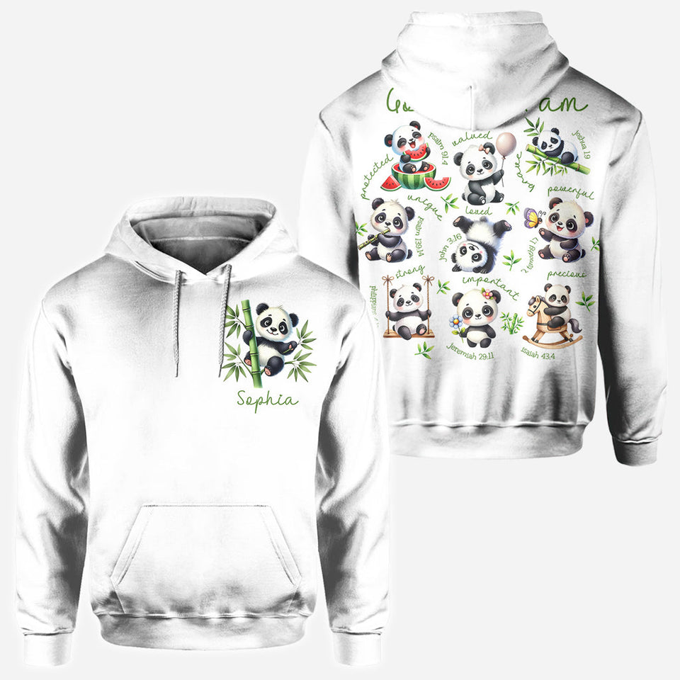 God Says I Am - Personalized Panda Lover All Over Shirt
